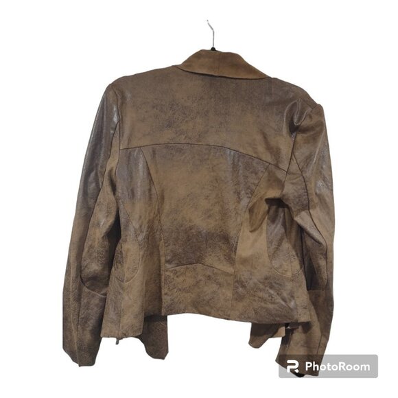 Silence + Noise Urban Outfitters Vegan Faux Leather Distressed Jacket Size M - Picture 4 of 6